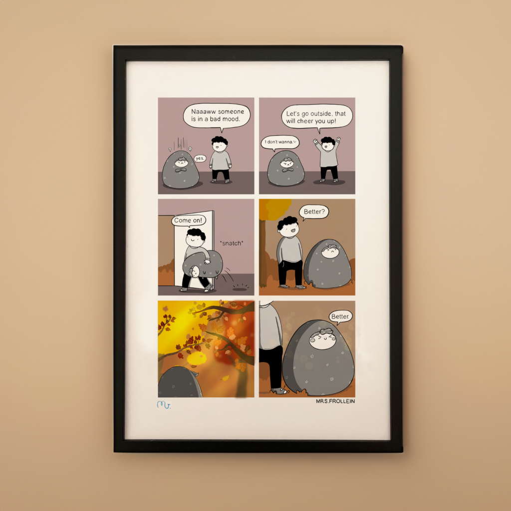 Autumn Walkies - Signed Comic Print
