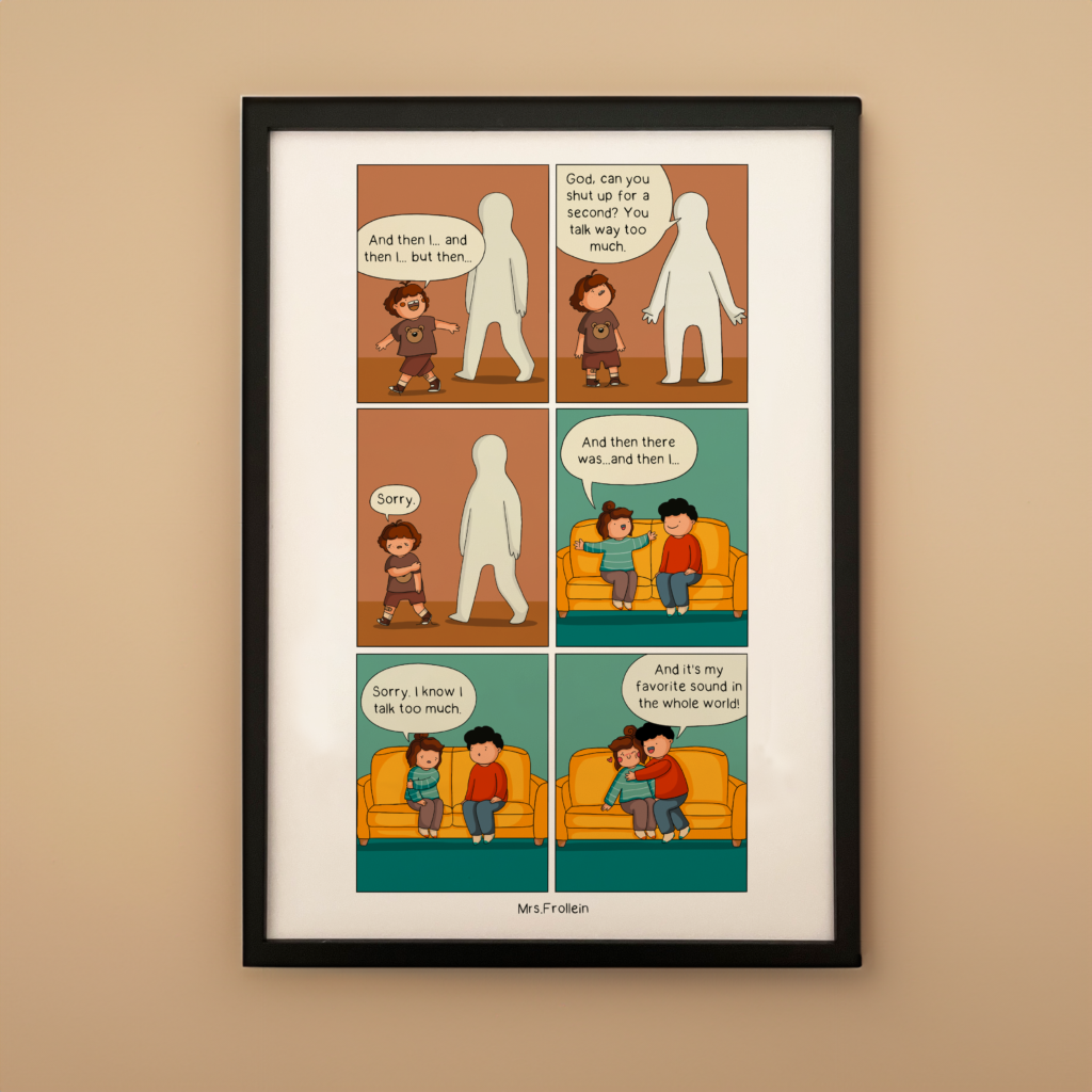 Talk to much - Signed Comic Print