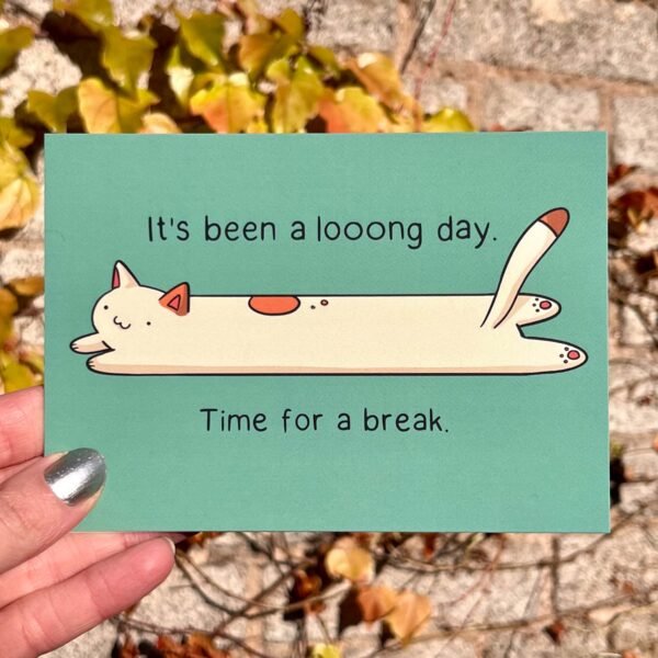 Cat Postcard - It's been a looong day