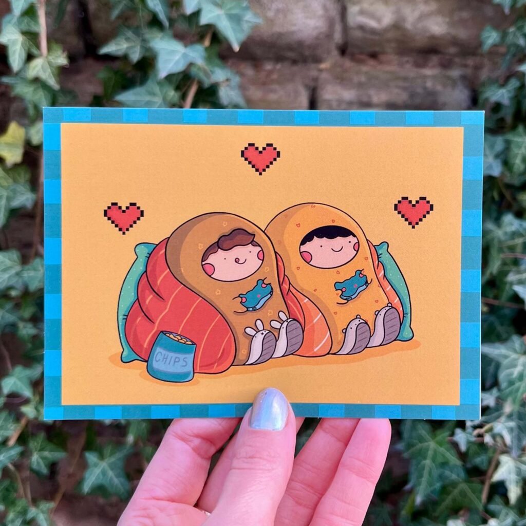 Postcard - Gaming Couple