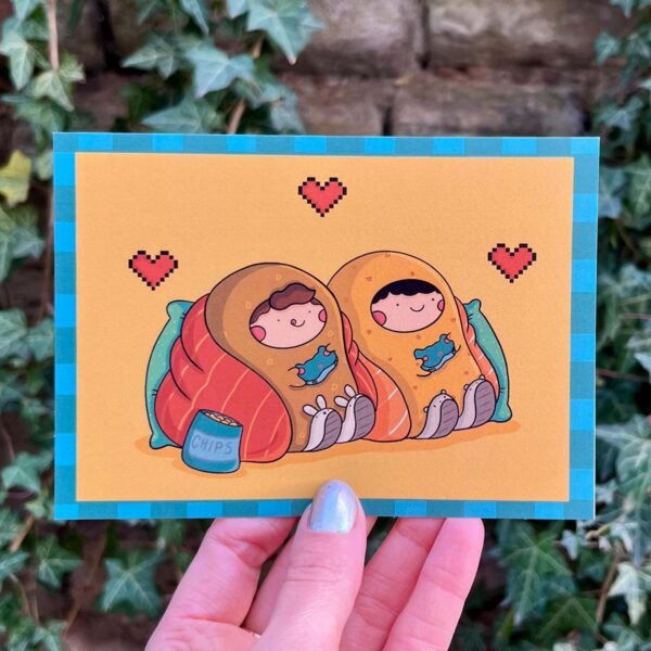 Postcard - Gaming Couple